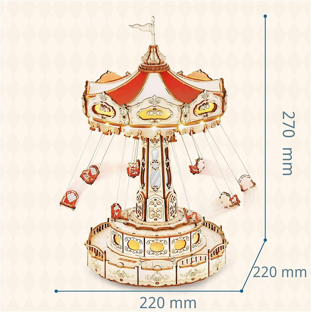 Baby Lane Robotime Rokr Magic Swing Ride: Creative 3D Wooden Puzzle and Music Box