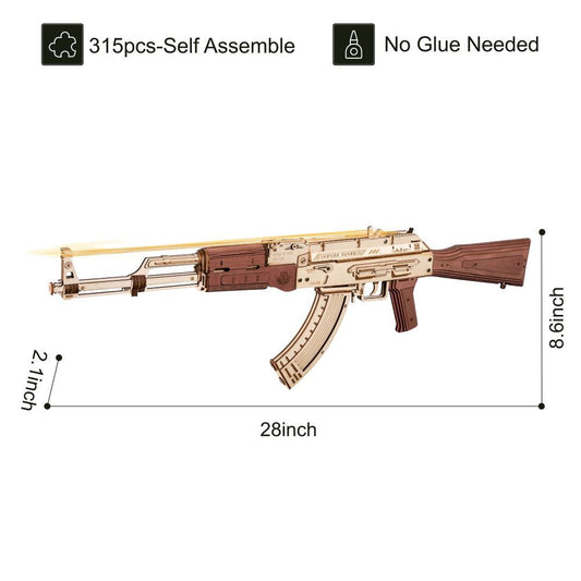 Baby Lane Robotime Rokr AK-47: Fun DIY 3D Wooden Toy with Dual Firing Modes