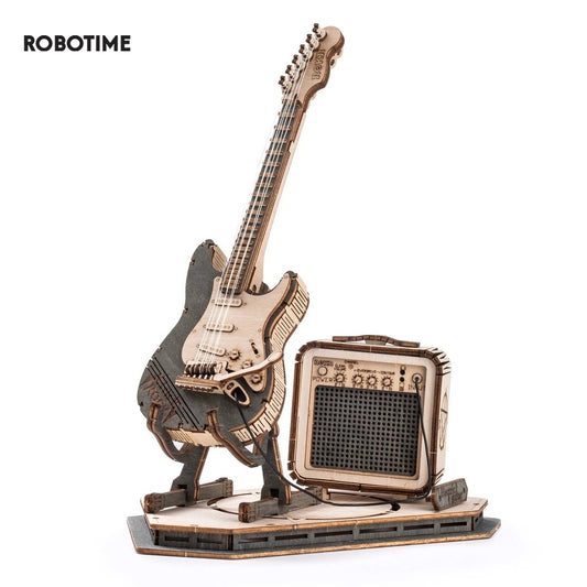 Baby Lane Robotime Rokr TG605K: Electric Guitar Model Kit for Kids - Fun Building Set