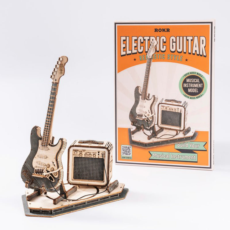 Baby Lane Robotime Rokr TG605K: Electric Guitar Model Kit for Kids - Fun Building Set