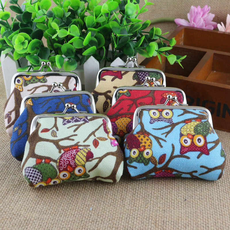 Baby Lane Korean Owl Coin Bag – Lovely Small Canvas Purse for Children
