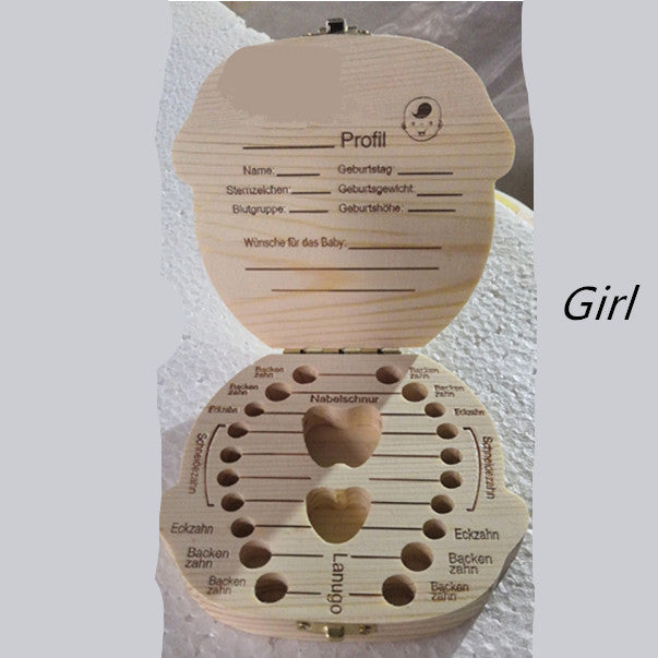 Baby Lane Kids Tooth Organizer: Charming Wooden Storage Box