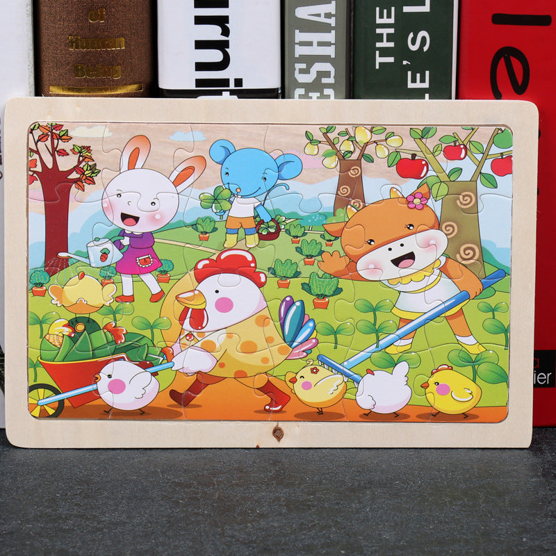 Baby Lane 80 PCS Wooden Animal Puzzle: Engaging Educational Toys for Kids