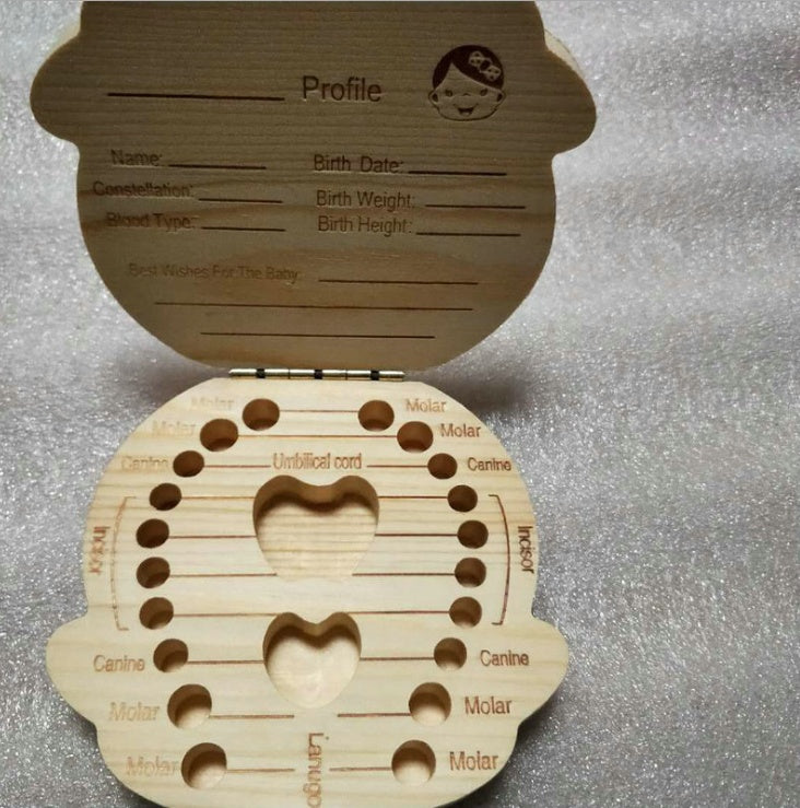 Baby Lane Kids Tooth Organizer: Charming Wooden Storage Box