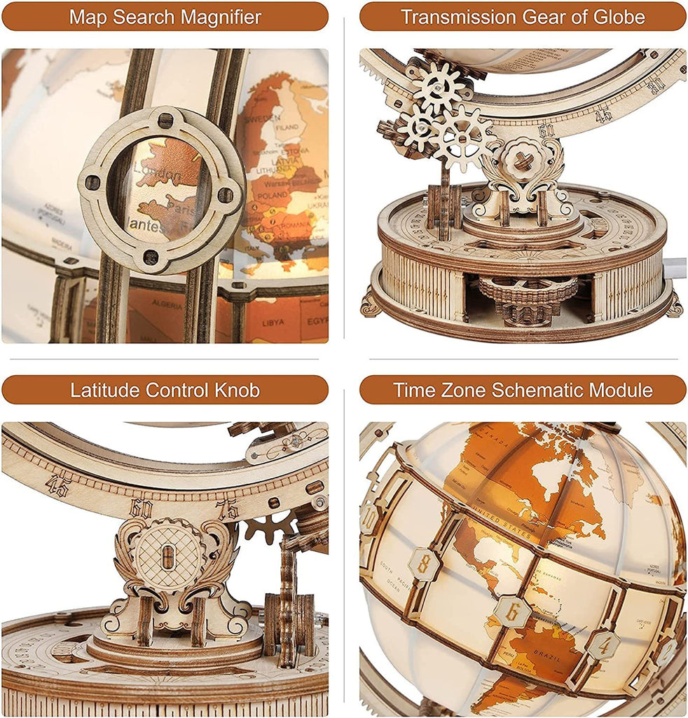 Baby Lane ROKR 180PCS Luminous Globe: Hot Selling 3D Wooden Building Toy