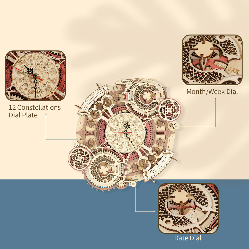 Baby Lane Robotime ROKR 3D Zodiac Wall Clock: Fun Model Kit - LC601