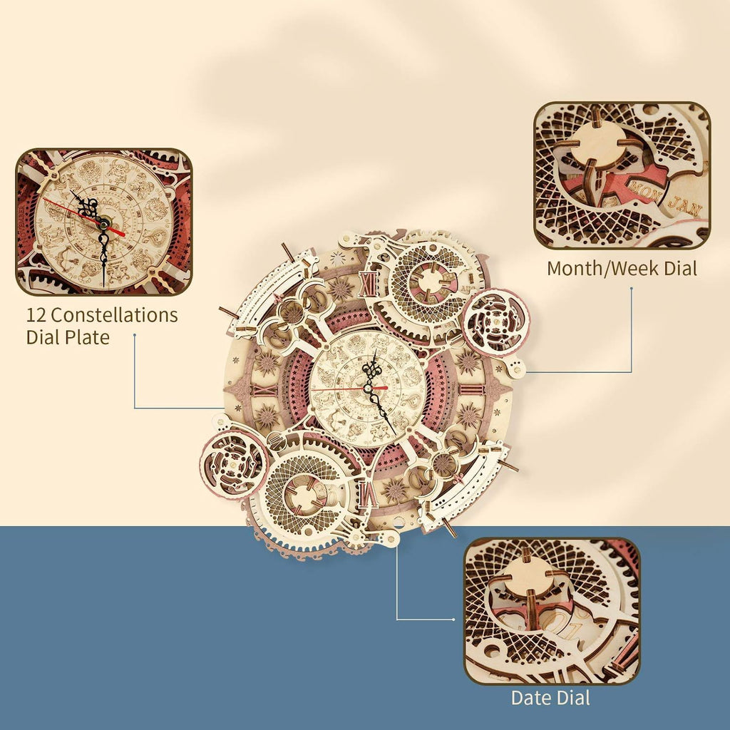 Baby Lane Robotime ROKR Time Art: Engaging Zodiac Wall Clock 3D Puzzle for Kids