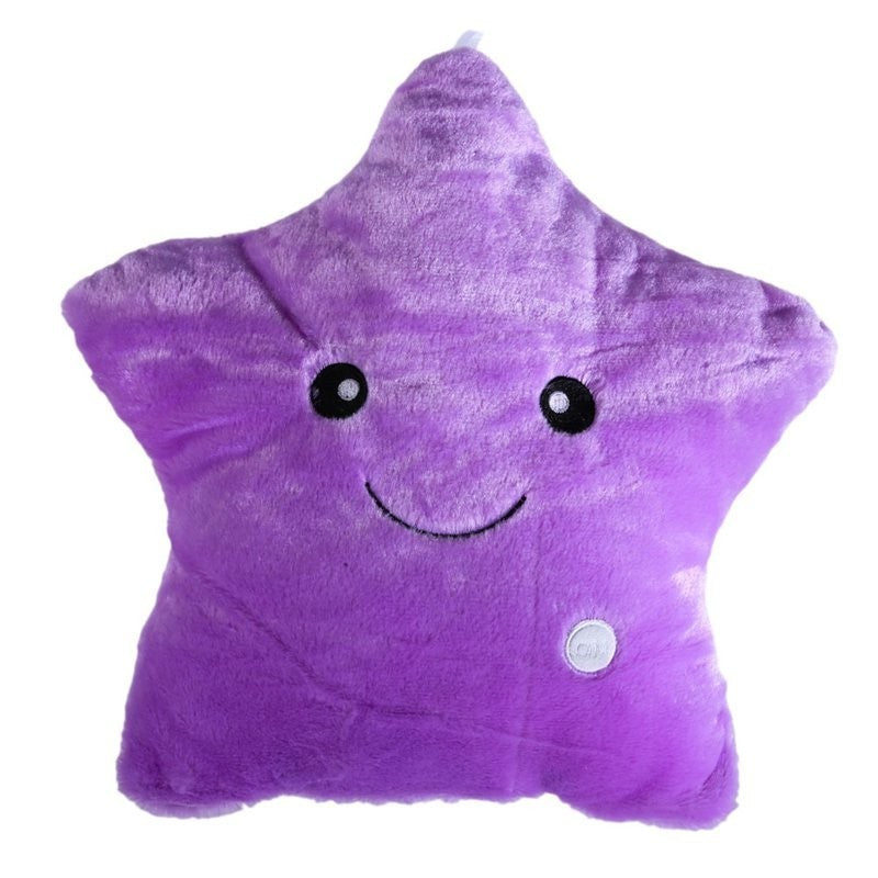 Babylane Colorful Star Pillow | 34CM LED Light Plush Cushion for Kids' Gifts