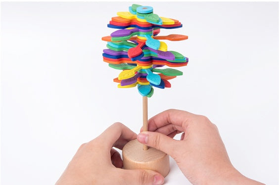 Baby Lane Solid Wood Rotating Lollipop: Fun Decompression Ornaments Toy