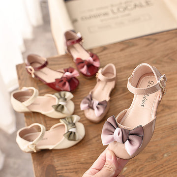 Baby Lane: New Spring Girls' Single Shoes – Bow Design Soft Bottom Sandals