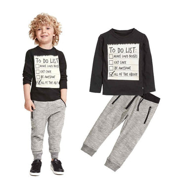 Babylane Kids Boys Clothing Set: Casual 2-Piece Cotton Suit for Spring & Autumn