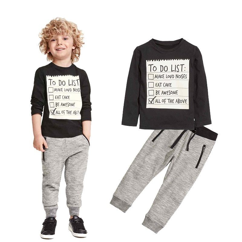 Babylane Kids Boys Clothing Set: Casual 2-Piece Cotton Suit for Spring & Autumn