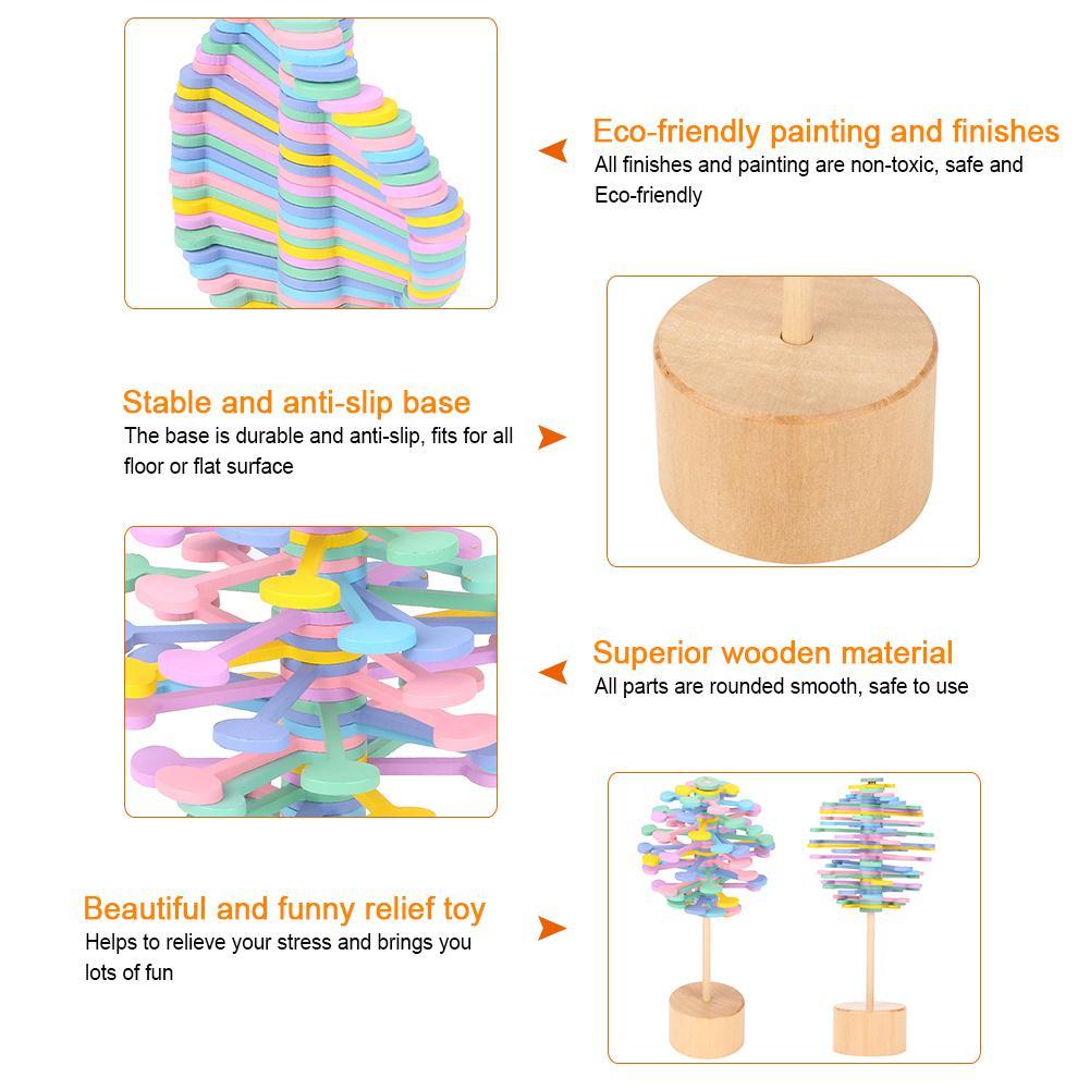 Baby Lane Solid Wood Rotating Lollipop: Fun Decompression Ornaments Toy