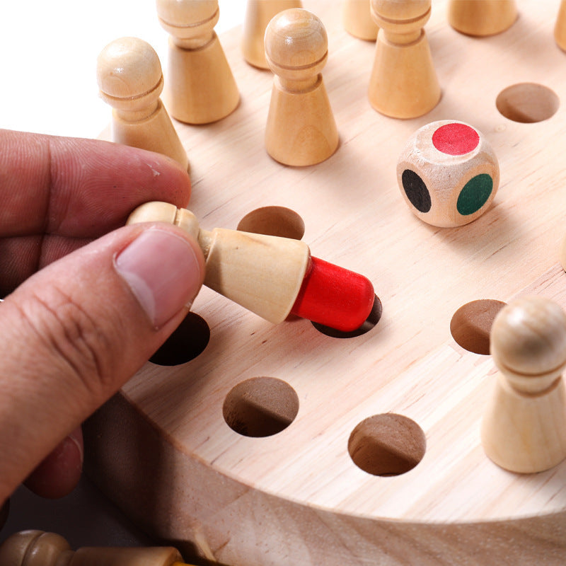 Baby Lane Children's Wooden Memory Chess: Educational Toy for Early Learning