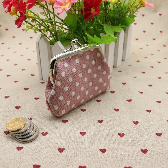Baby Lane Adorable Linen Dots Coin Purse – Kids' Wallet for Small Gifts!"