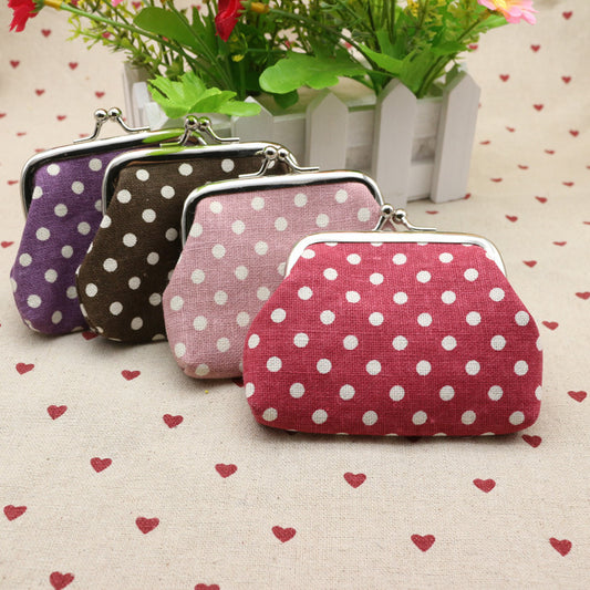 Baby Lane Adorable Linen Dots Coin Purse – Kids' Wallet for Small Gifts!"
