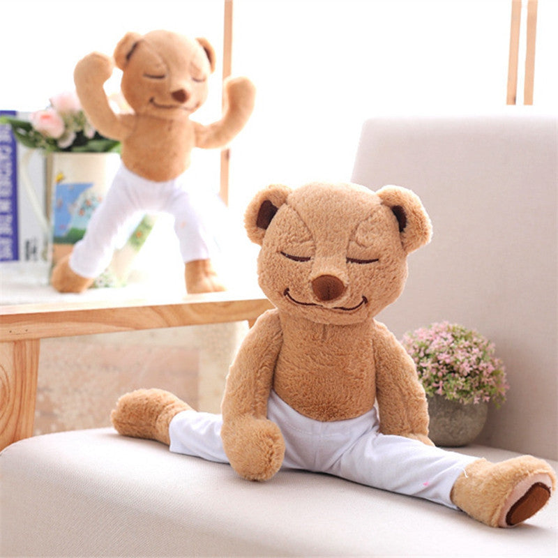 Babylane 40CM Creative Yoga Bear Plush Toy | Soft Stuffed Doll for Kids & Gifts