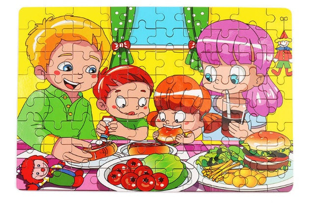 Baby Lane 80 PCS Wooden Animal Puzzle: Engaging Educational Toys for Kids