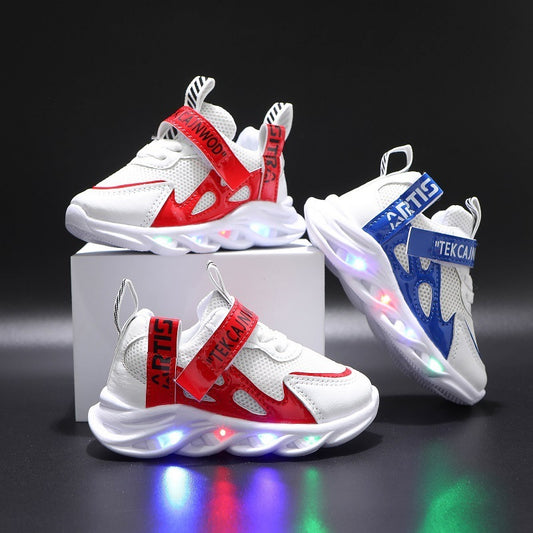 Babylane Children's Luminous Shoes: Breathable Mesh Webbing for Active Kids