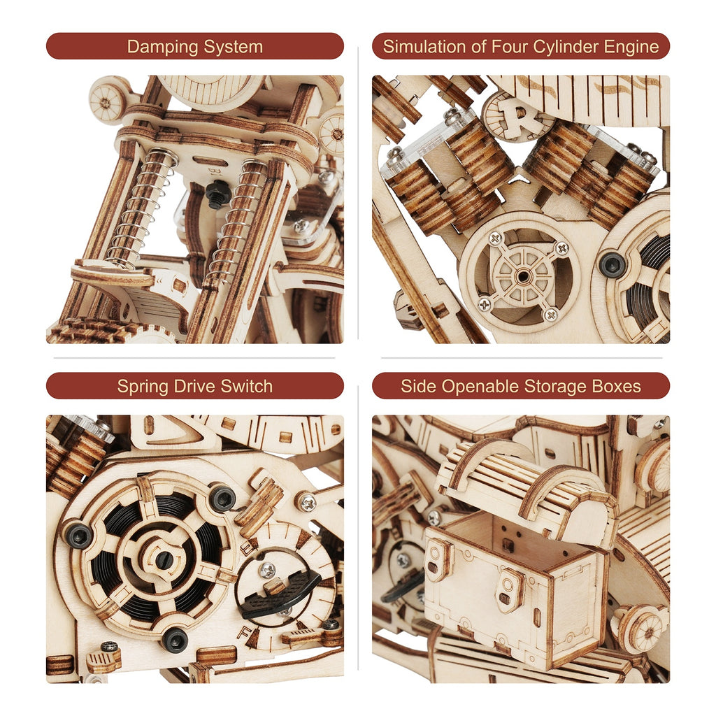 Baby Lane DIY Robotime Rokr Cruiser Motorcycle: Engaging Wooden Model LK504