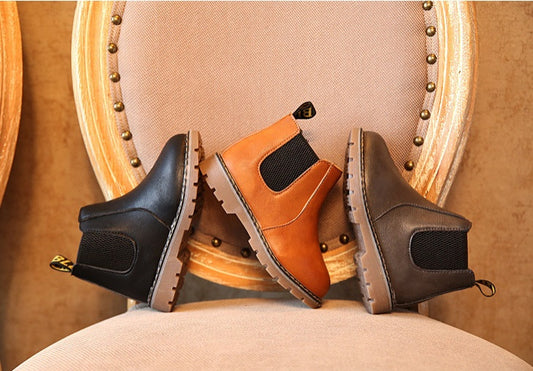 Baby Lane Fashionable Children's Boots – Short Leather Boots for Boys and Girls!