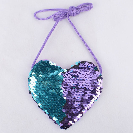 Baby Lane Kids' Love Sequined Coin Purse – Fun Lanyard Design!