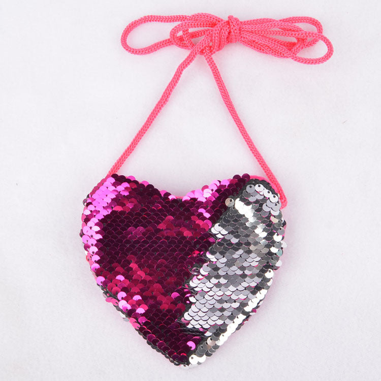 Baby Lane Kids' Love Sequined Coin Purse – Fun Lanyard Design!
