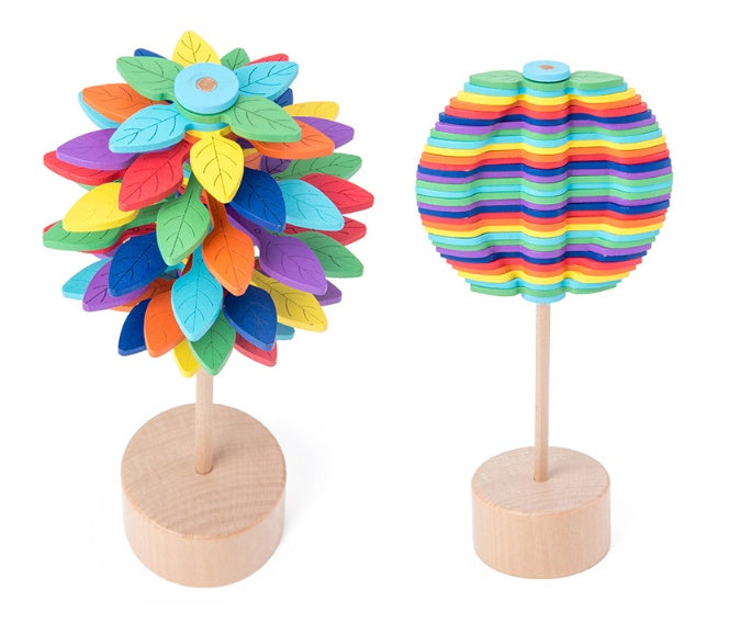 Baby Lane Solid Wood Rotating Lollipop: Fun Decompression Ornaments Toy