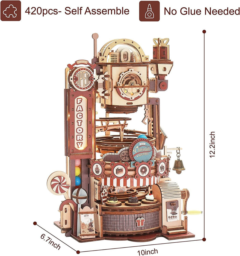 Baby Lane Robotime ROKR Chocolate Factory: Fun 3D Wooden Puzzle Games for Children