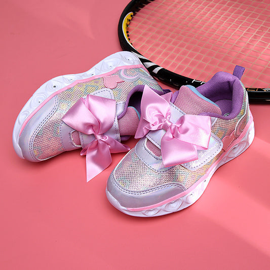 Baby Lane: Girls' Colorful Luminous Shoes – Brighten Up Every Step!