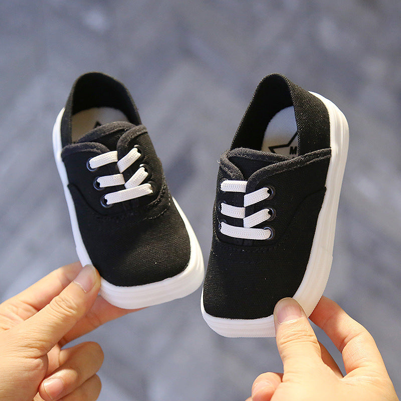Babylane Baby Boys’ White Canvas Board Shoes: Korean Style for Little Ones
