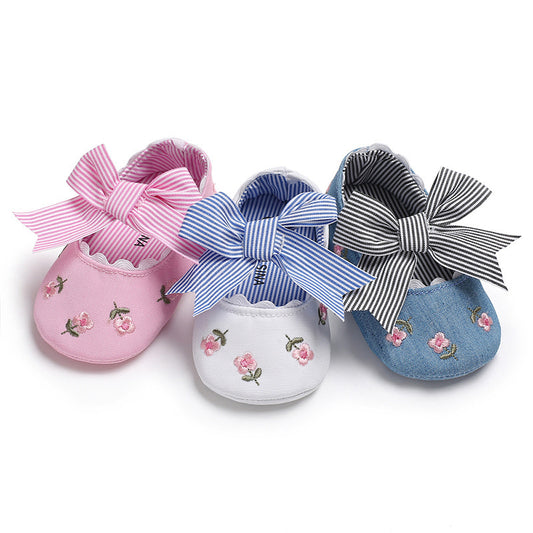 Baby Lane: Bowknot Baby Shoes for Girls – Toddler Anti-Slip Comfort