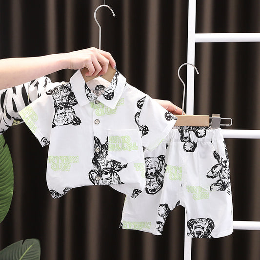 Babylane Baby Lapel Short Sleeve Shirt Suit: Lightweight Kids’ Summer Style