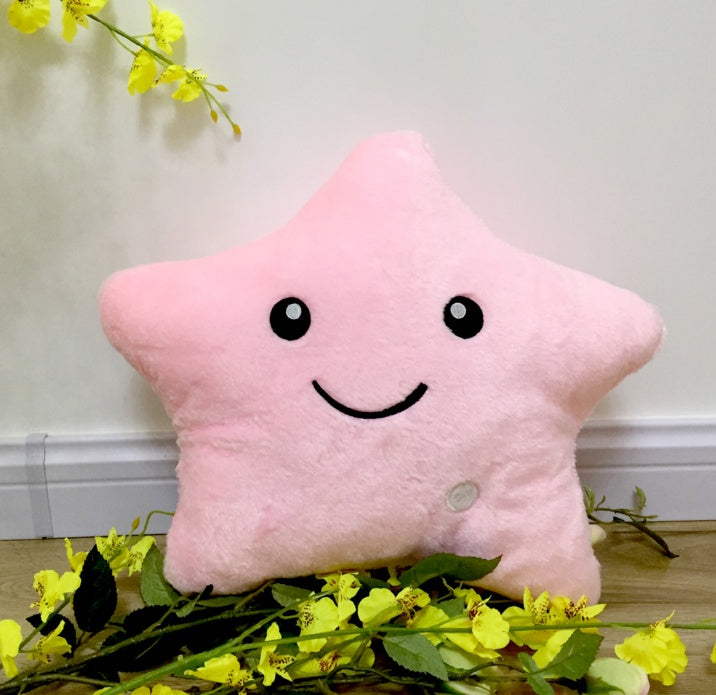 Babylane Colorful Star Pillow | 34CM LED Light Plush Cushion for Kids' Gifts