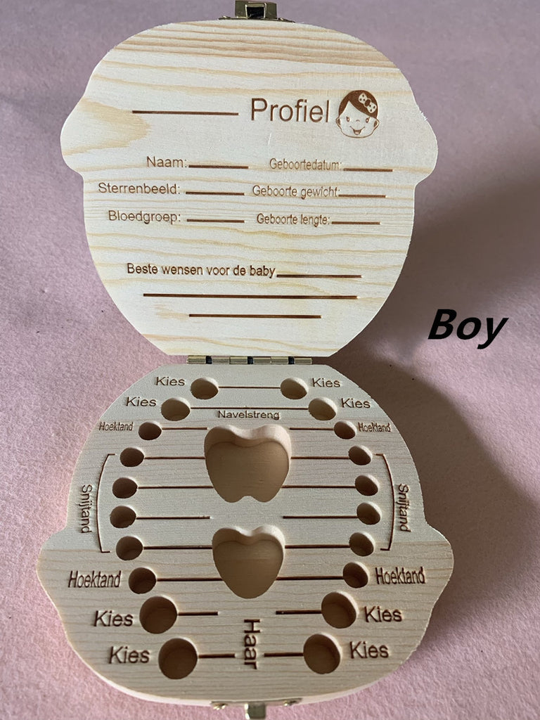 Baby Lane Kids Tooth Organizer: Charming Wooden Storage Box