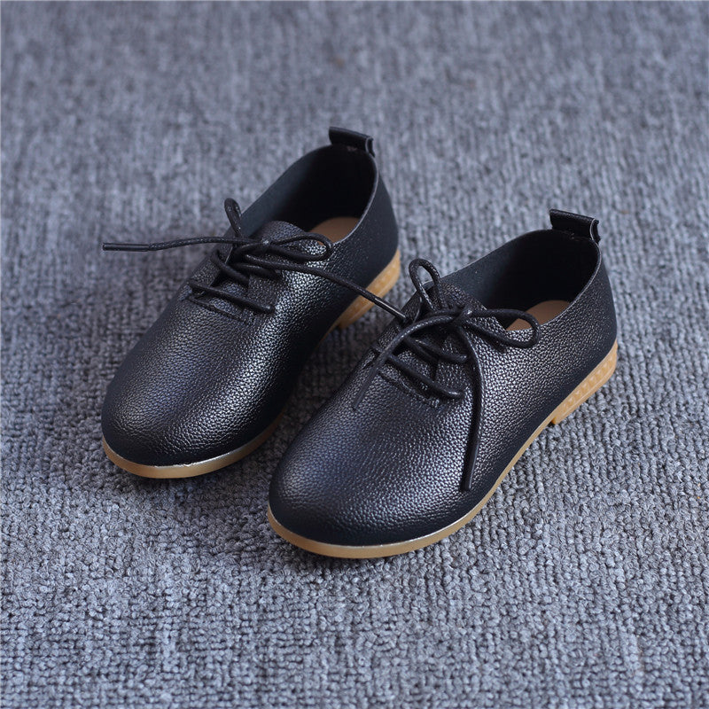 Baby Lane: Girls' Lace-Up Peas Shoes – Soft-Soled All-Match Princess Style