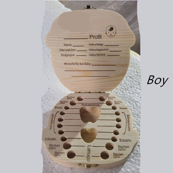 Baby Lane Kids Tooth Organizer: Charming Wooden Storage Box