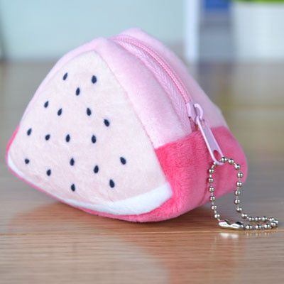 Baby Lane Cute Triangle Fruit Plush Wallet – Ideal for Coins and Keys