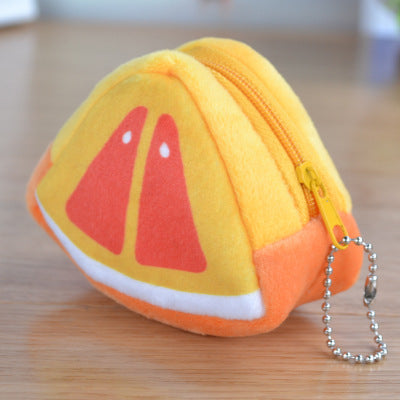 Baby Lane Cute Triangle Fruit Plush Wallet – Ideal for Coins and Keys
