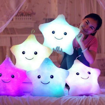 Babylane Colorful Star Pillow | 34CM LED Light Plush Cushion for Kids' Gifts