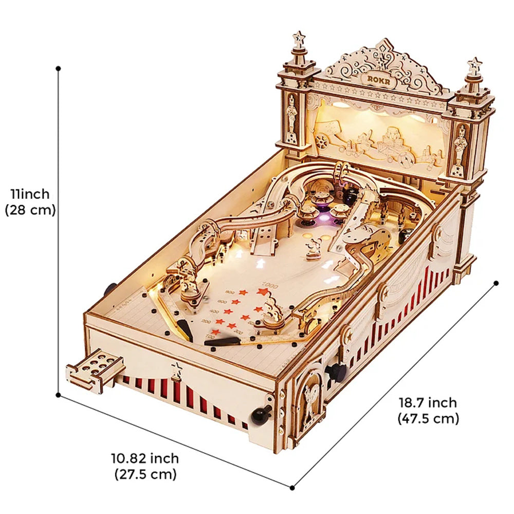 Baby Lane Robotime ROKR DIY Pinball Game: Engaging 3D Wooden Puzzle EG01