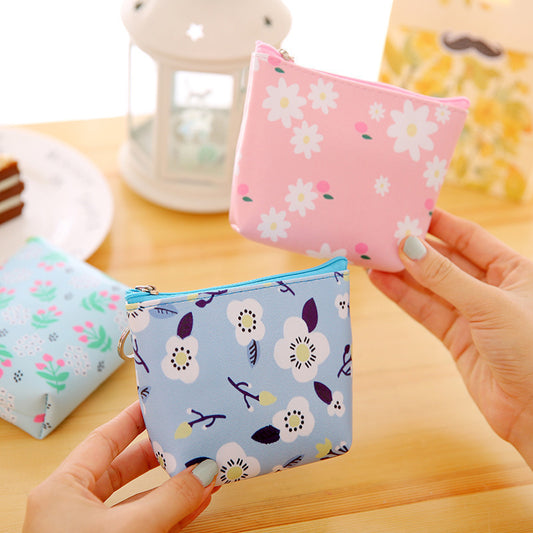 Baby Lane Cute PU Leather Coin Purse – Floral Hand-Holding Style!