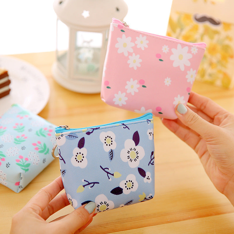 Baby Lane Cute PU Leather Coin Purse – Floral Hand-Holding Style!