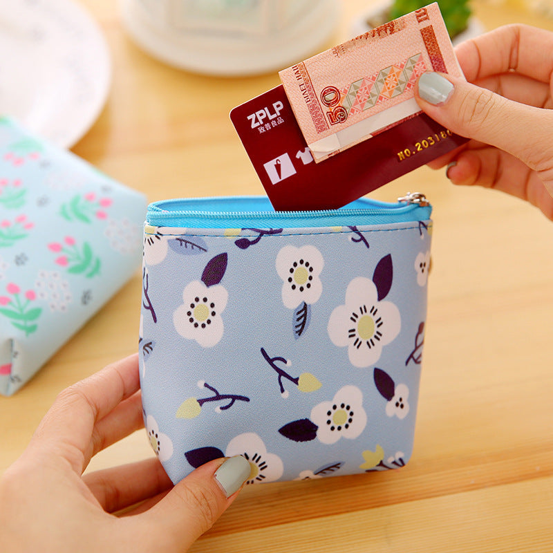 Baby Lane Cute PU Leather Coin Purse – Floral Hand-Holding Style!