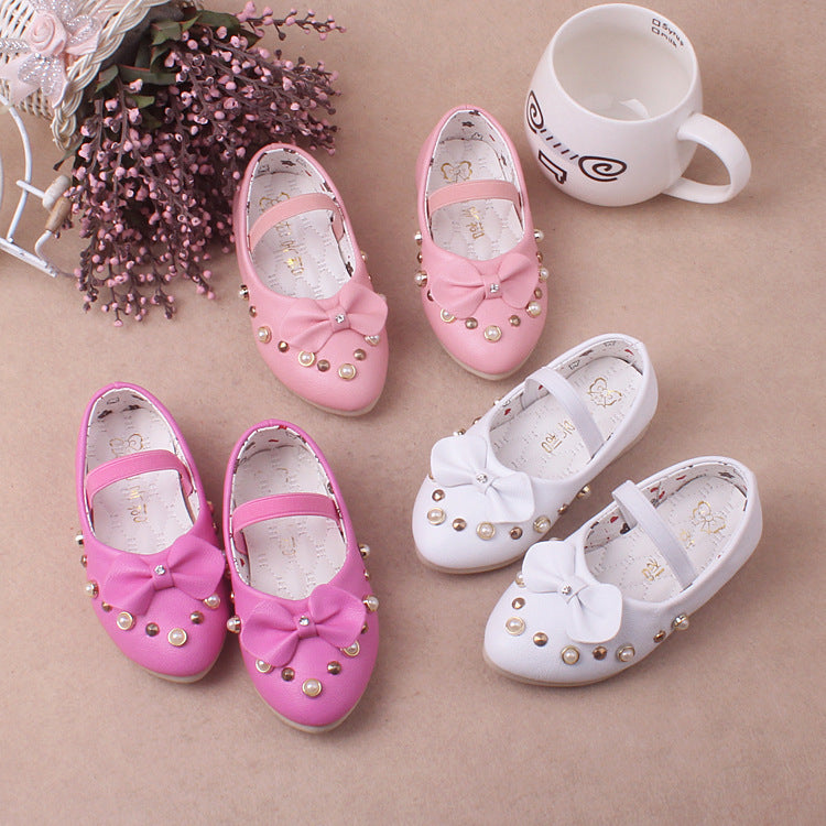 Baby Lane: New Autumn Single Shoes for Baby Girls – Stylish Pearl Water Drill Design