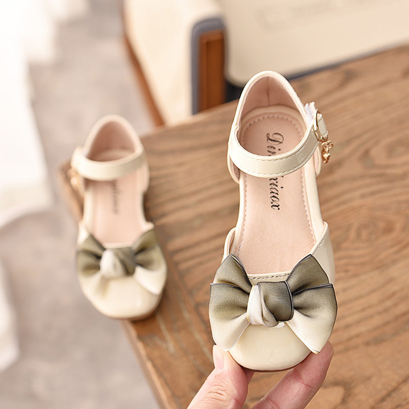 Baby Lane: New Spring Girls' Single Shoes – Bow Design Soft Bottom Sandals