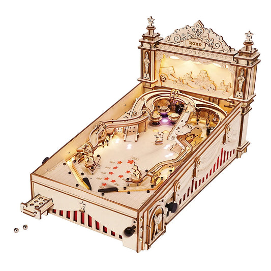 Baby Lane Robotime ROKR DIY Pinball Game: Engaging 3D Wooden Puzzle EG01