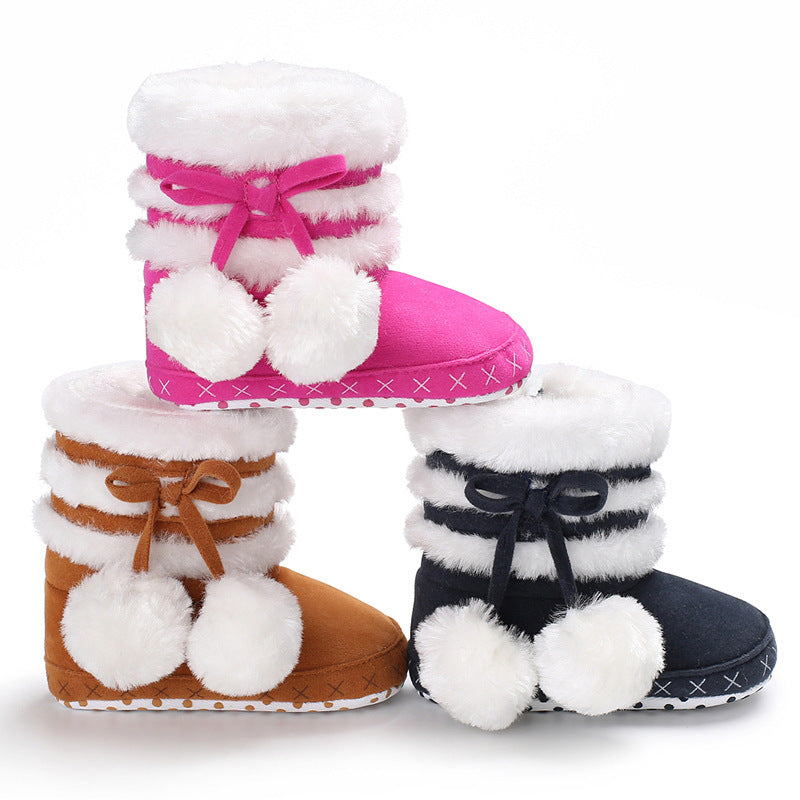 Baby Lane: Stylish Winter Booties with Fun Pom Poms for Kids