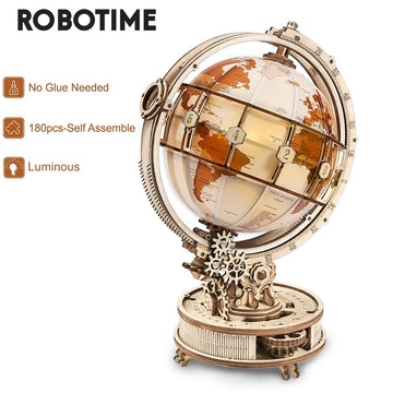 Baby Lane 3D Wooden Puzzle Globe: Robotime ROKR Assemble Model Gift for Boys