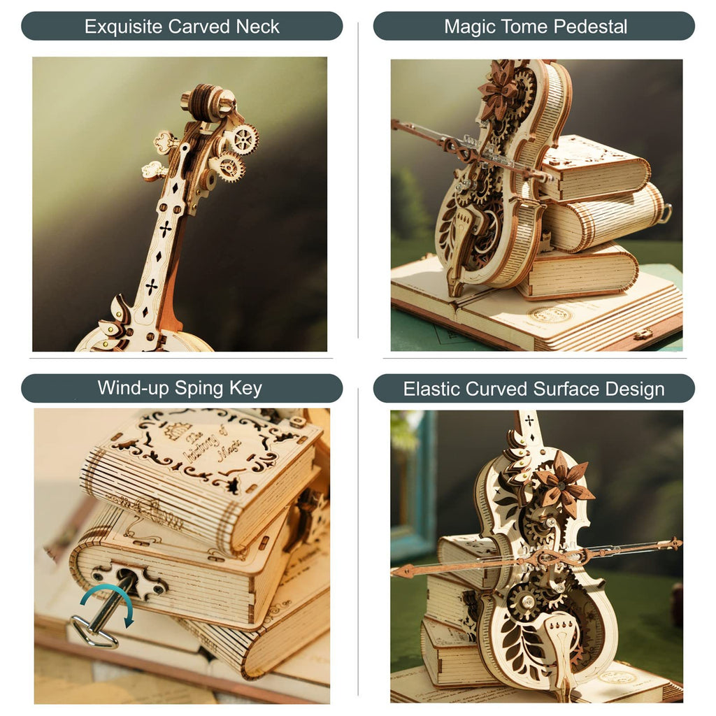 Baby Lane DIY Mechanical Music Box: Robotime ROKR Magic Cello 3D Puzzle for Girls